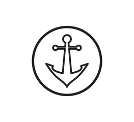 Nautical anchor icon vector logo design template