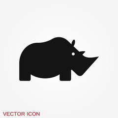 Rhino icon isolated on backgrounds, vector animal symbol