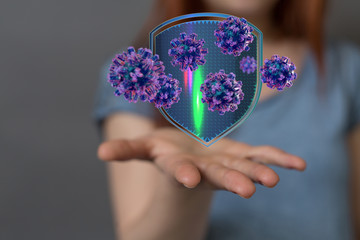 mikro digital epidemic corona virus nCoV , Novel Coronavirus 19-NCP. nCoV denoted is...