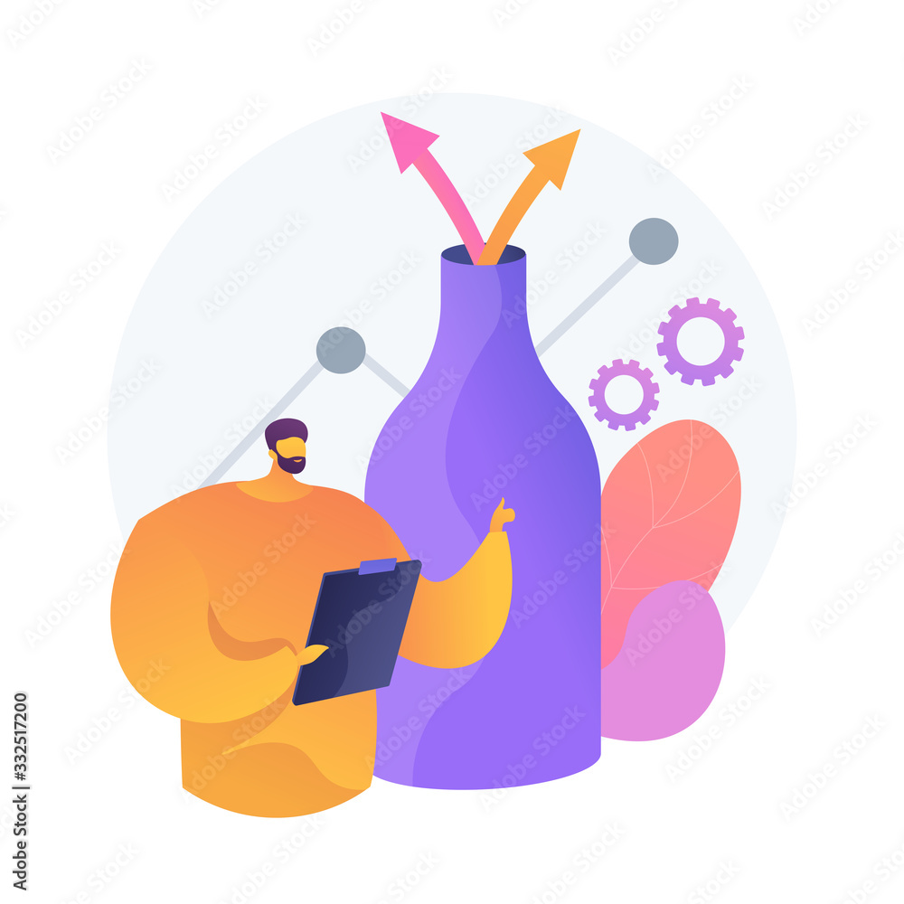 Wall mural Successful testing. Man with clipboard showing thumb up. Quality assurance, business strategy approval, bottleneck analysis. Analyst cartoon character. Vector isolated concept metaphor illustration