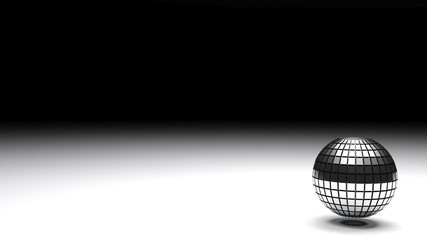 Abstract metallic sphere over a white surface - 3D rendering illustration