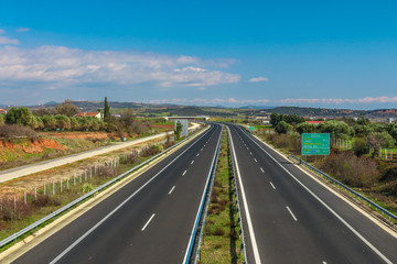 Obraz premium Egnatia road, Greece, Evros, Alexandroupolis. Autobahn that leads from Greece to Turkey.