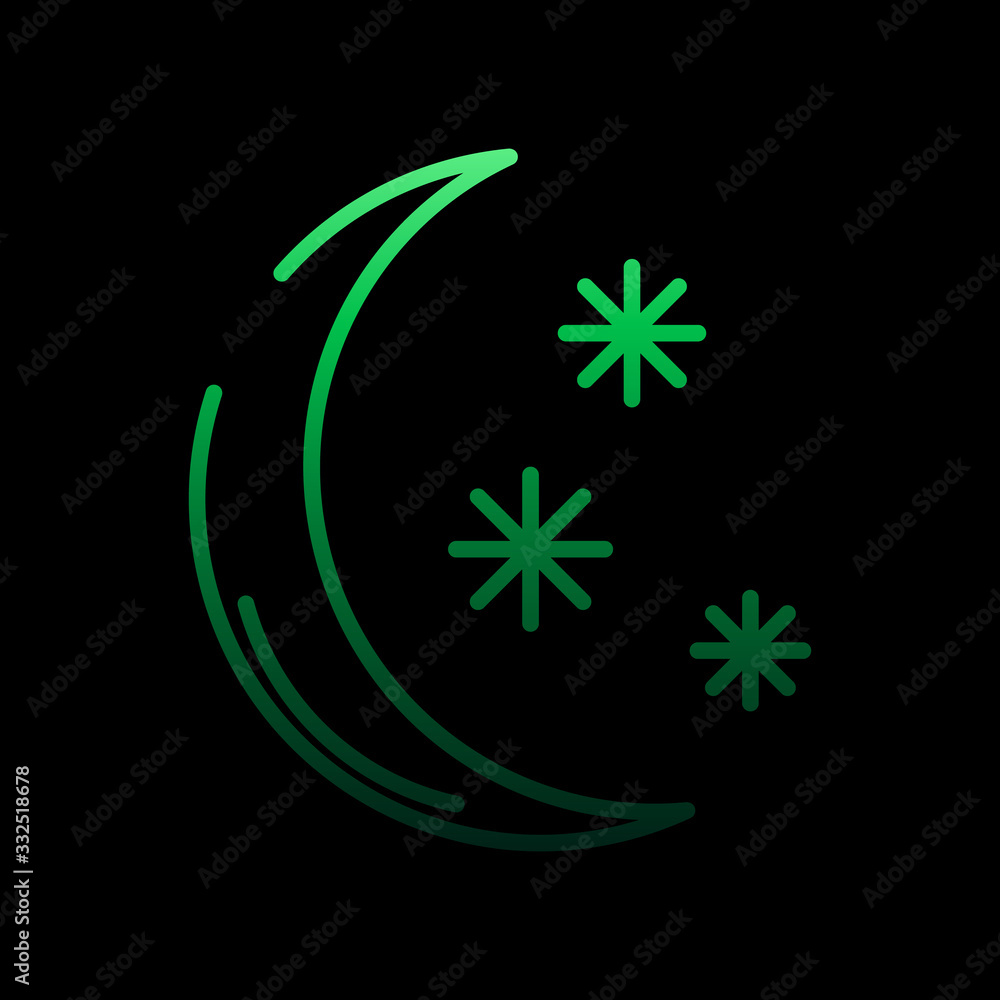 Poster crescent snow nolan icon. simple thin line, outline vector of winter icons for ui and ux, website or