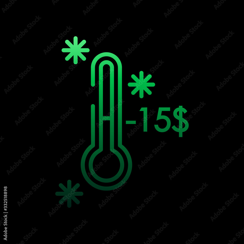 Poster thermometer -15 snow nolan icon. simple thin line, outline vector of winter icons for ui and ux, web