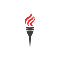 Torch fire icon vector