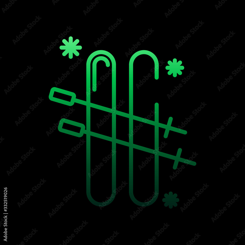 Poster skiing snow nolan icon. simple thin line, outline vector of winter icons for ui and ux, website or m