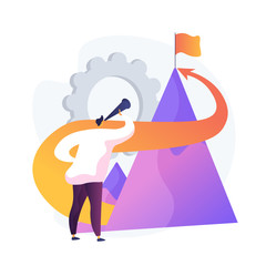 Company mission statement. Business goals setting, enterprise tasks, corporate aspirations. Core company commitments, professional opportunities. Vector isolated concept metaphor illustration