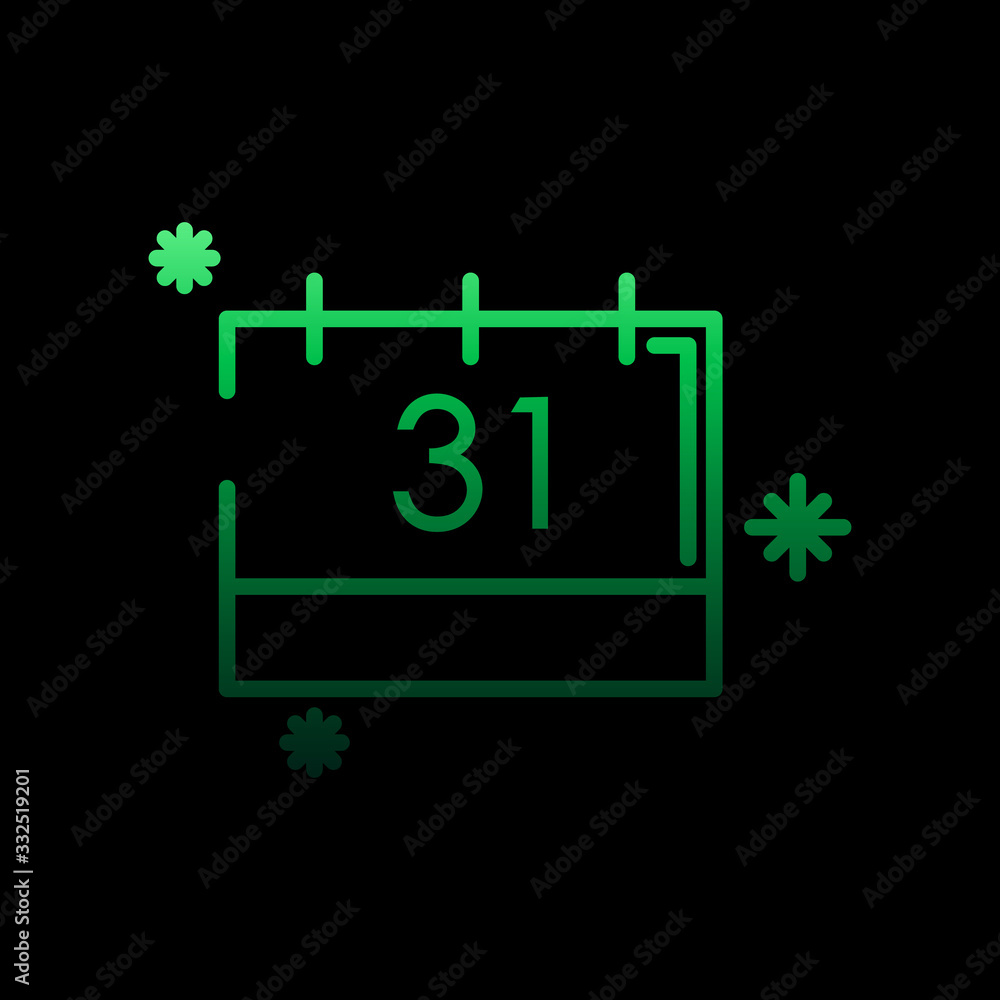 Poster snow calendar nolan icon. simple thin line, outline vector of winter icons for ui and ux, website or