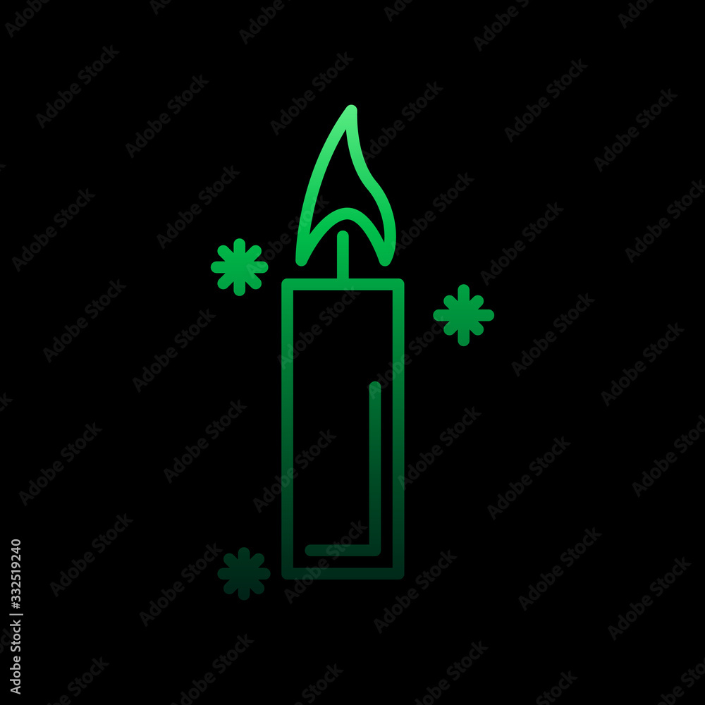 Poster candle snow nolan icon. simple thin line, outline vector of winter icons for ui and ux, website or m