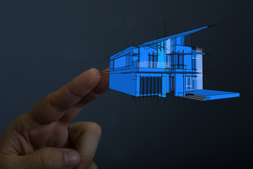 Real Estate Agent house hand concept.