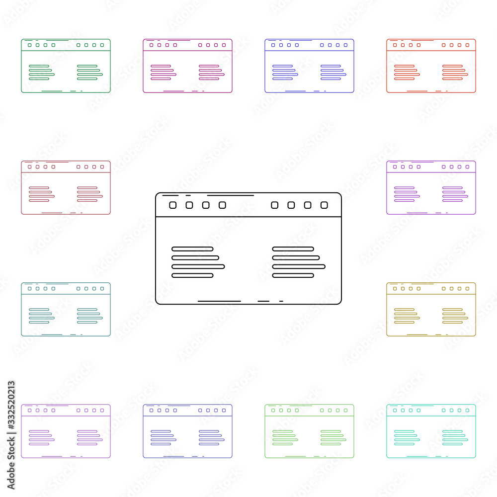 Poster airfare schedule multi color style icon. simple thin line, outline vector of airport icons for ui an