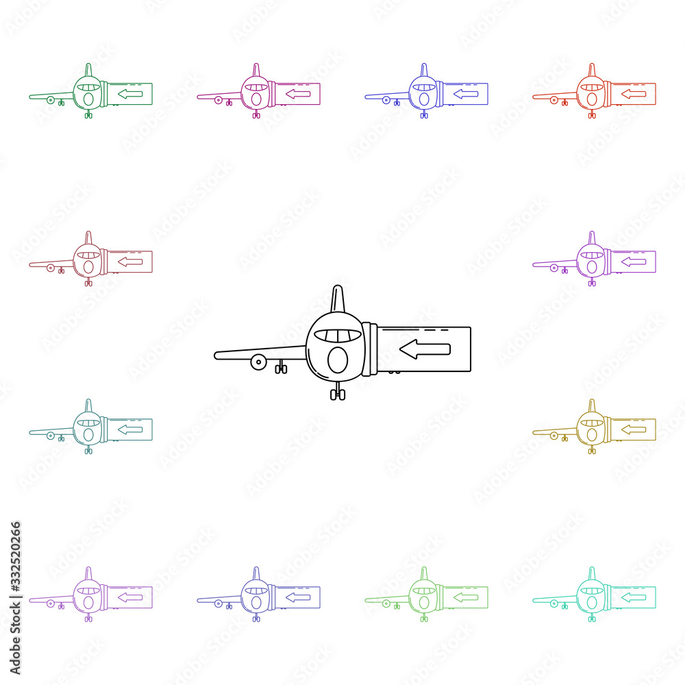 Aufkleber sleeve at the airport multi color style icon. simple thin line, outline vector of airport icons for 