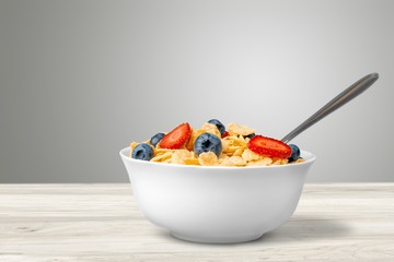 Healthy homemade oatmeal with berries for breakfast