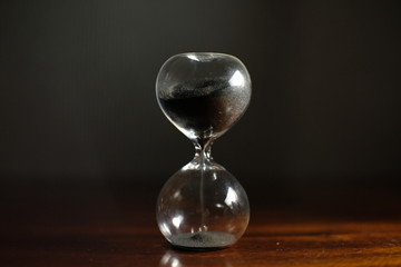  sand timer, sand clock or egg timer on table