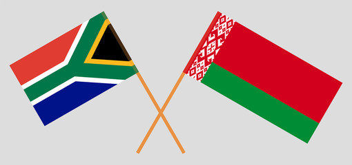 Crossed flags of Belarus and the RSA