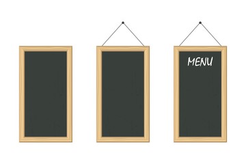 Menu chalckboard with wooden frame vector illustration