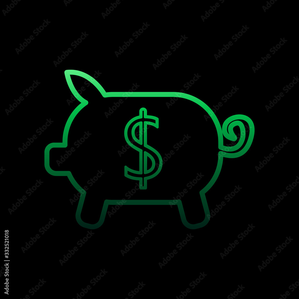 Poster piggy bank nolan icon. simple thin line, outline vector of bank icons for ui and ux, website or mobi