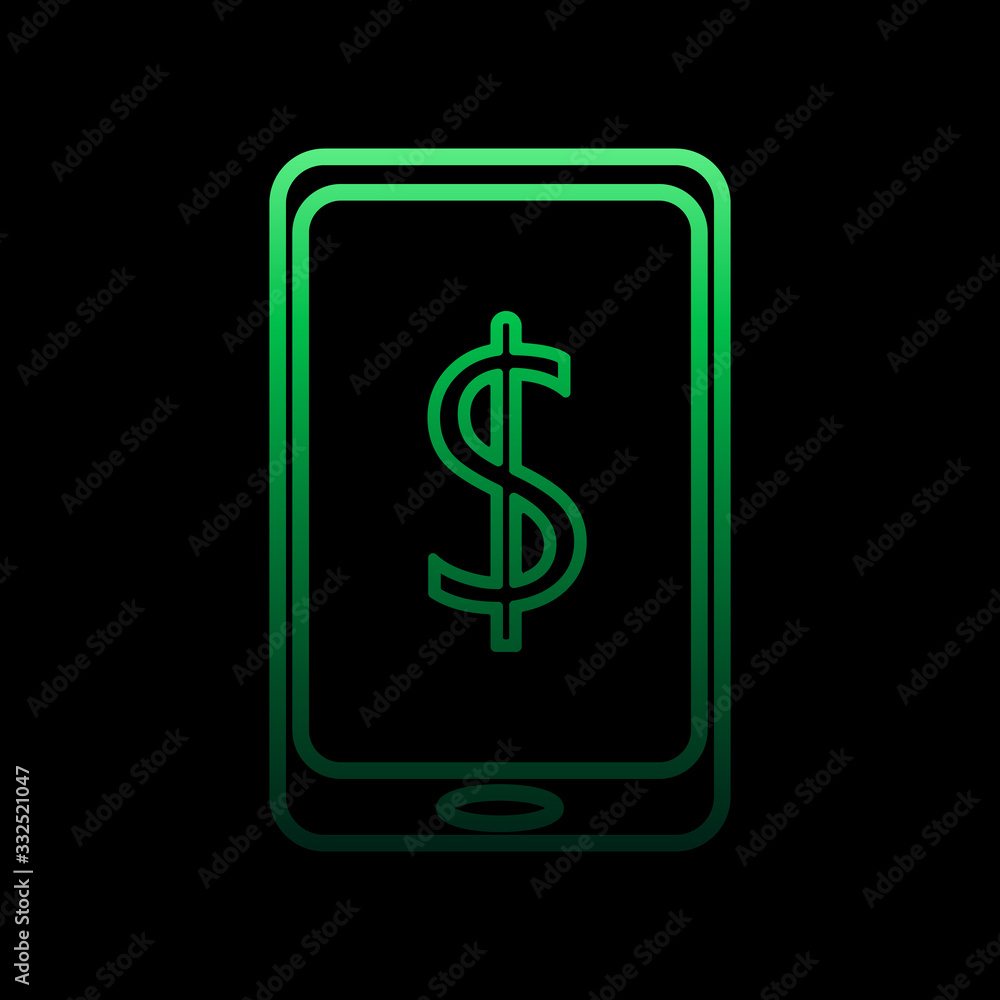 Poster mobile banking nolan icon. simple thin line, outline vector of bank icons for ui and ux, website or 