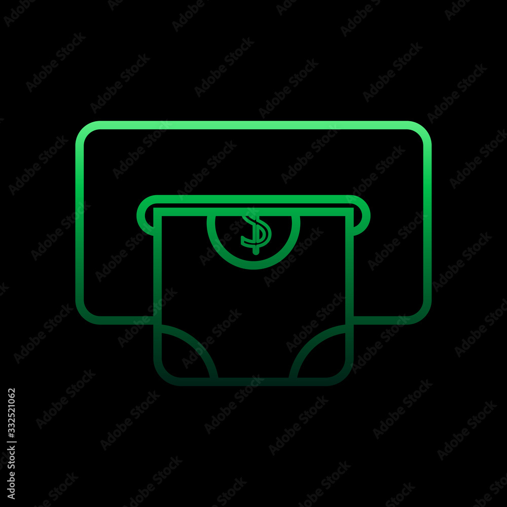Aufkleber cash from atm nolan icon. simple thin line, outline vector of bank icons for ui and ux, website or m