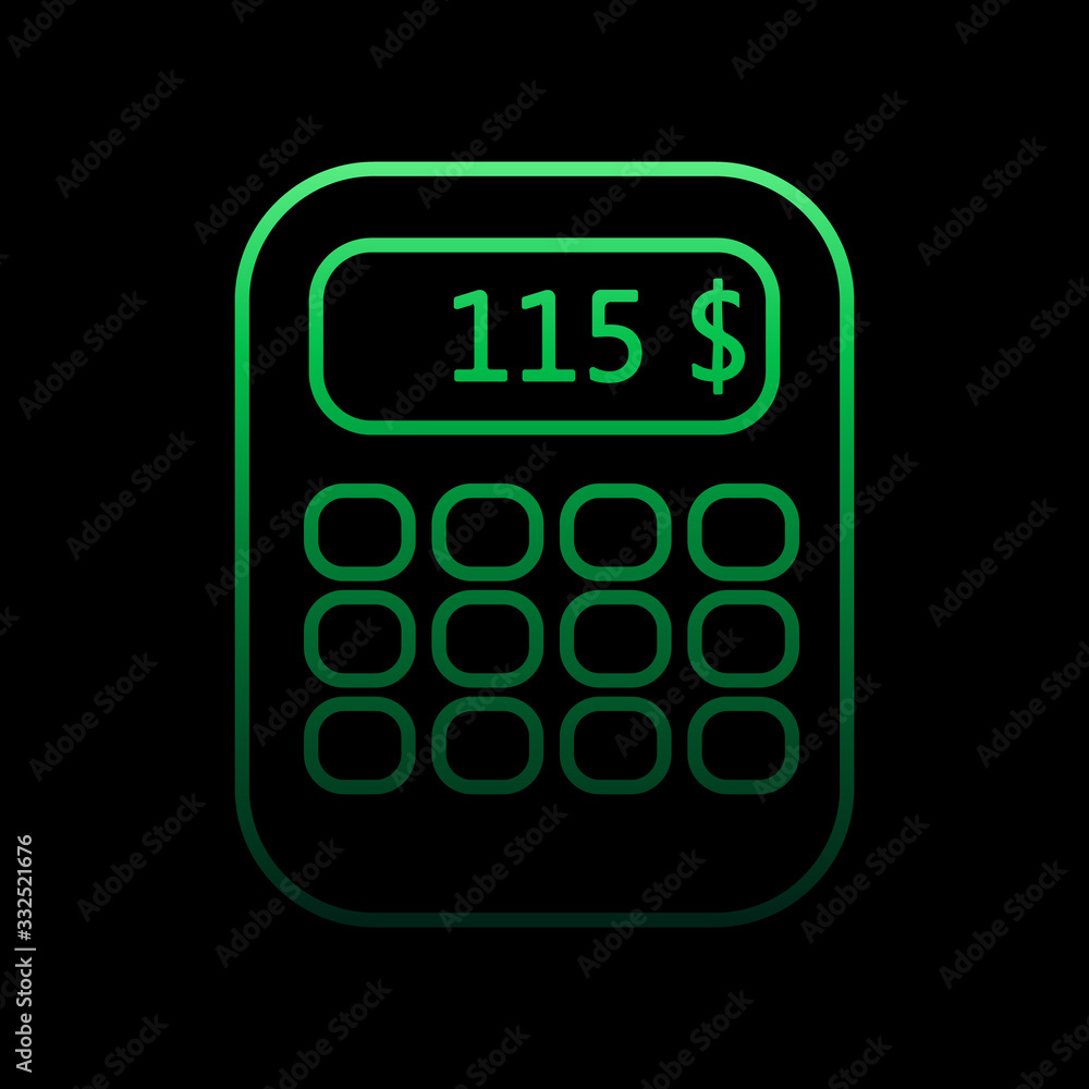 Poster calculating money on a calculator nolan icon. simple thin line, outline vector of bank icons for ui 