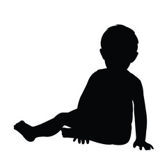 a baby body silhouette vector