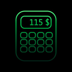 Calculating money on a calculator nolan icon. Simple thin line, outline vector of bank icons for ui and ux, website or mobile application