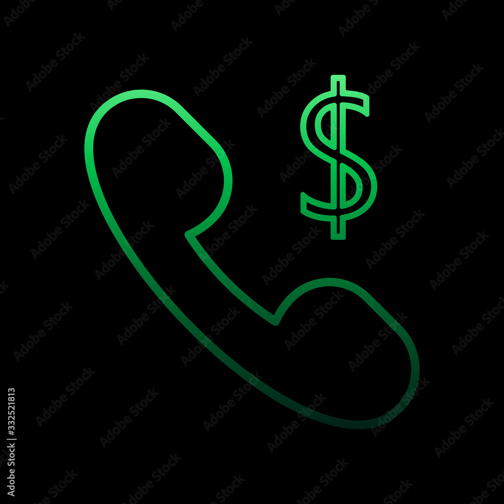 Poster handset phone dollar nolan icon. simple thin line, outline vector of bank icons for ui and ux, websi