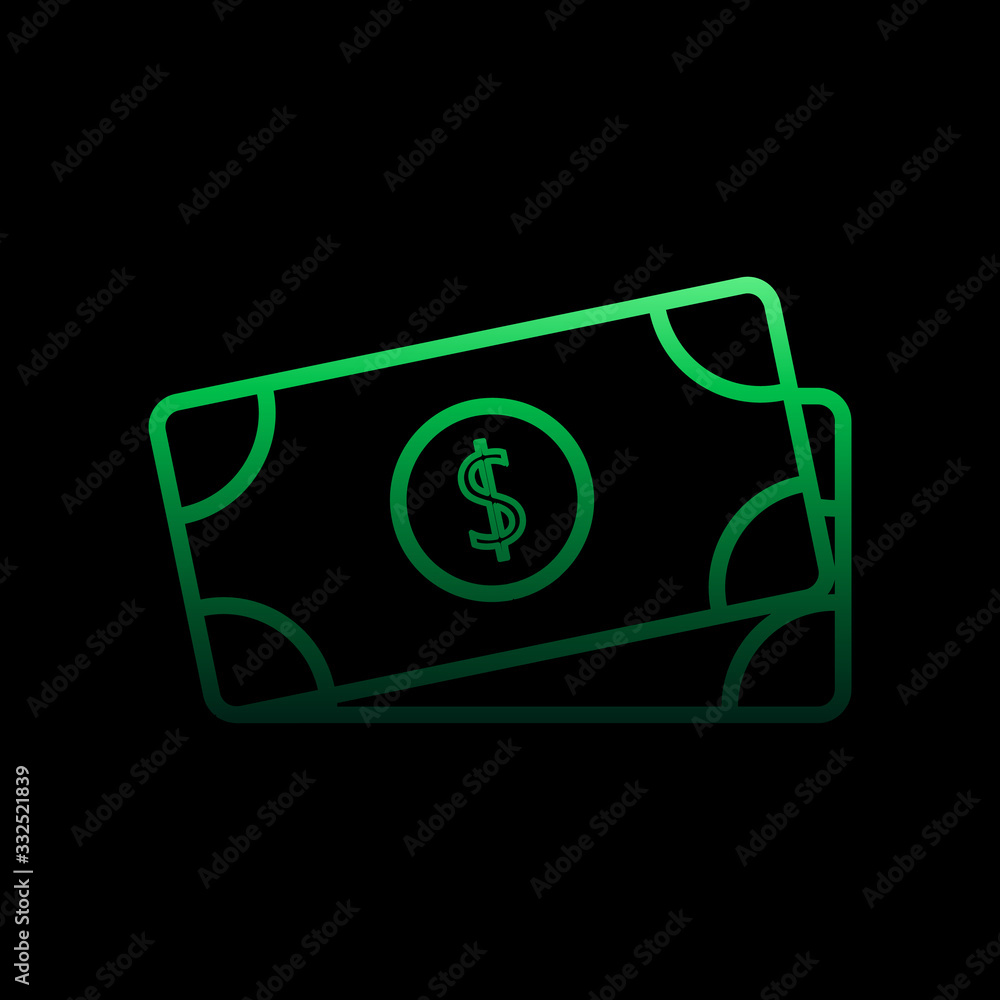 Poster dollar bills nolan icon. simple thin line, outline vector of bank icons for ui and ux, website or mo