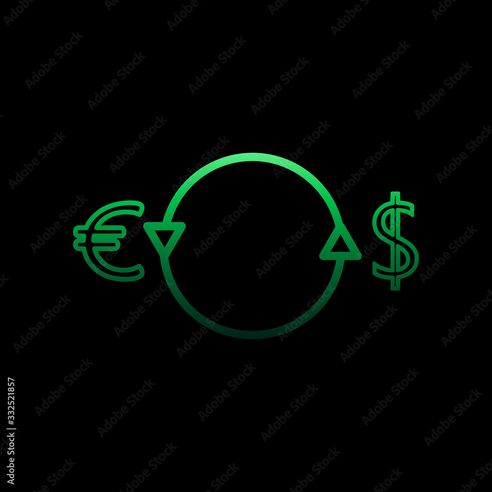 Poster conversion of the dollar into euros nolan icon. simple thin line, outline vector of bank icons for u