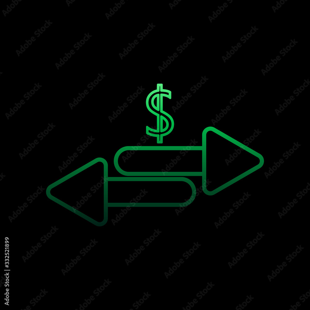 Poster dollar arrows nolan icon. simple thin line, outline vector of bank icons for ui and ux, website or m