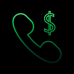 Handset phone dollar nolan icon. Simple thin line, outline vector of bank icons for ui and ux, website or mobile application