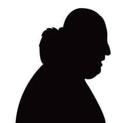 a fat woman head silhouette vector