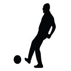 a man playing with ball, silhouette vector