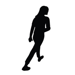 a woman walking body silhouette vector