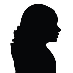 a girl head silhouette vector