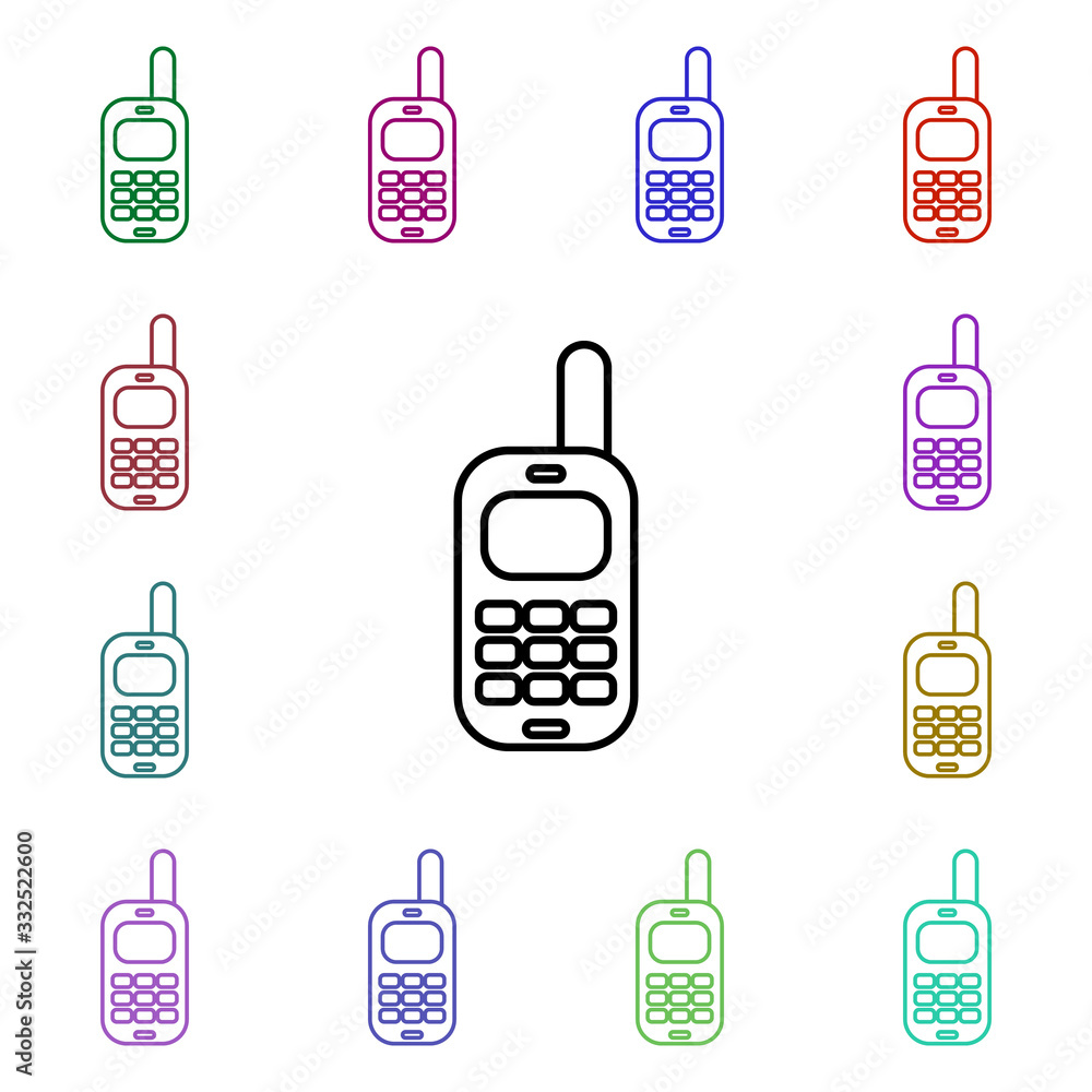 Poster phone line multi color style icon. simple thin line, outline vector of camping icons for ui and ux, 