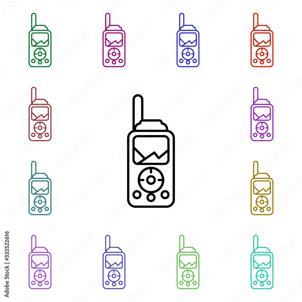 Poster navigator line multi color style icon. simple thin line, outline vector of camping icons for ui and 