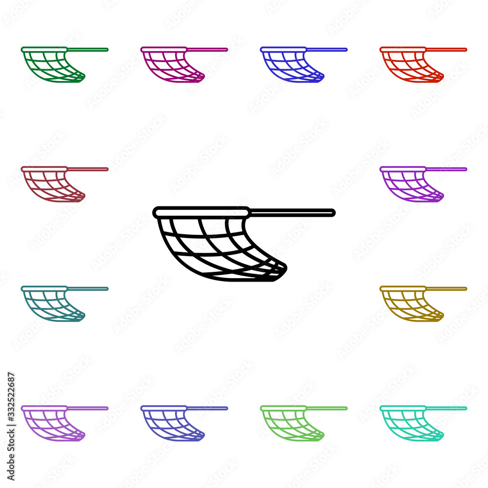 Poster nettle line multi color style icon. simple thin line, outline vector of camping icons for ui and ux,
