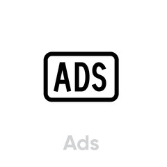 Ads blocking icon. Editable line vector.