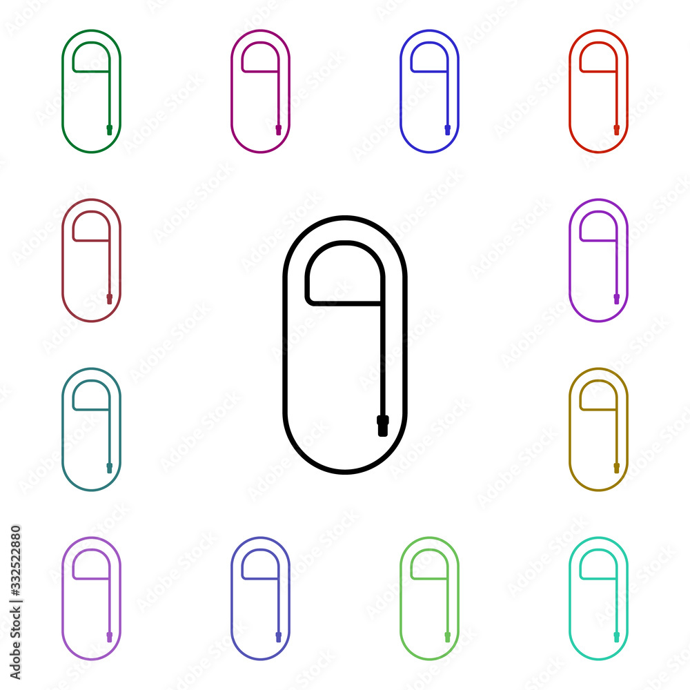 Poster sleeping bag line multi color style icon. simple thin line, outline vector of camping icons for ui a
