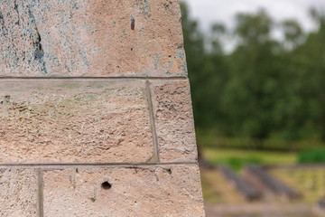 Travertine stone walls