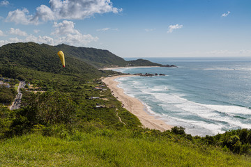 A view of Praia Mole (Mole beach) and Galheta  - popular beachs in Florianopolis, Brazil