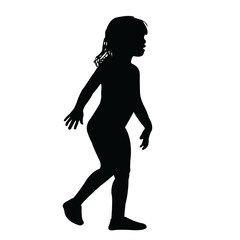 Fototapeta na wymiar a girl walking body silhouette vector