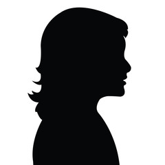 a teenager boy head silhouette vector