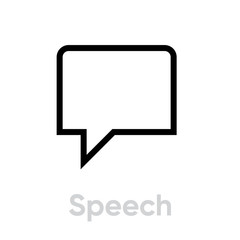 Fototapeta premium Speech chat message icon. Editable line vector.