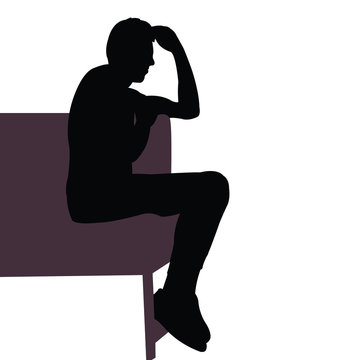 recommend clip art: a man sitting body silhouette vector