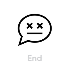 End message chat icon. Editable Vector Stroke.