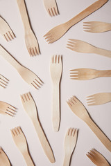 forks isolated on beige background