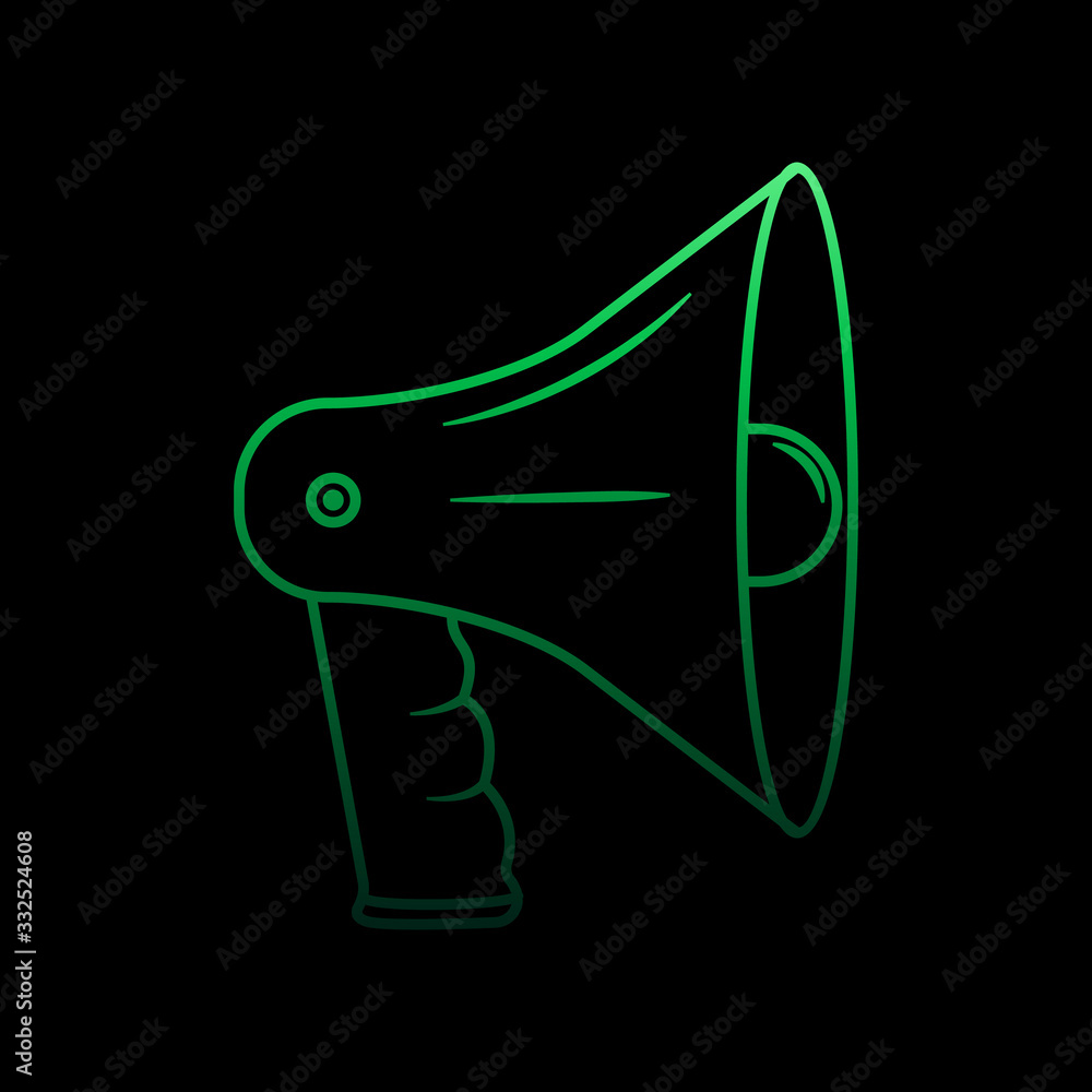 Poster megaphone nolan icon. simple thin line, outline vector of fireman icons for ui and ux, website or mo