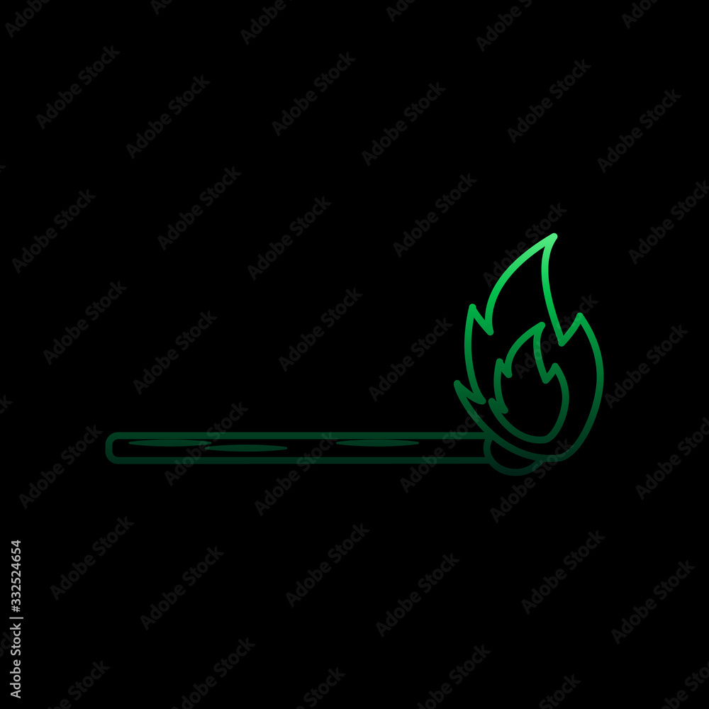 Poster burning match nolan icon. simple thin line, outline vector of fireman icons for ui and ux, website o
